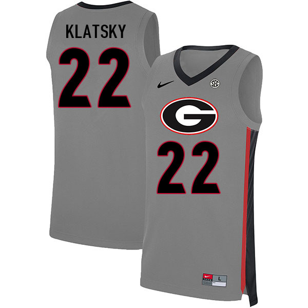 Men #22 Brandon Klatsky Georgia Bulldogs College Basketball Jerseys Stitched Sale-Gray - Click Image to Close